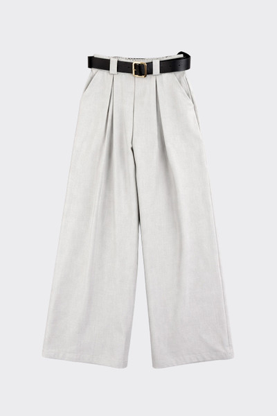 Maxi trousers with plates and belt grey