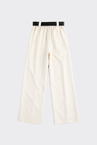 Maxi trousers with plates and belt beige