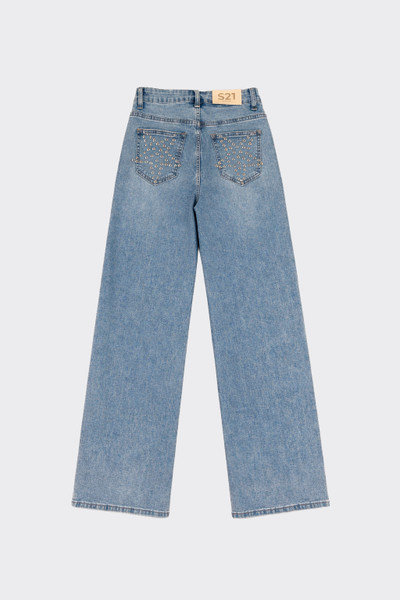 S21 straight leg jeans star appliqqué back pockets