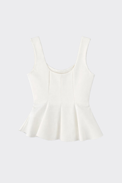 Structured peplum top white