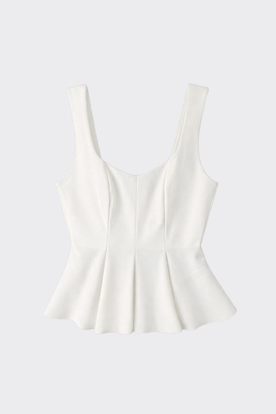 Structured peplum top white