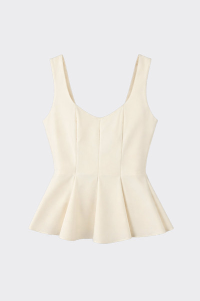 Structured peplum top beige