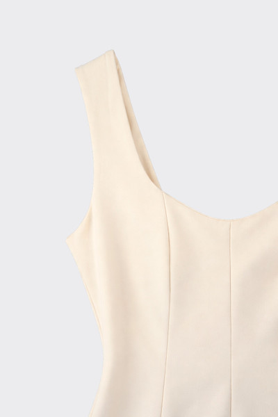 Structured peplum top beige