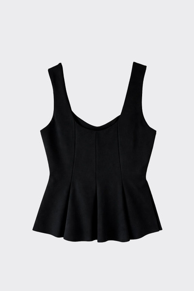 Structured peplum top black