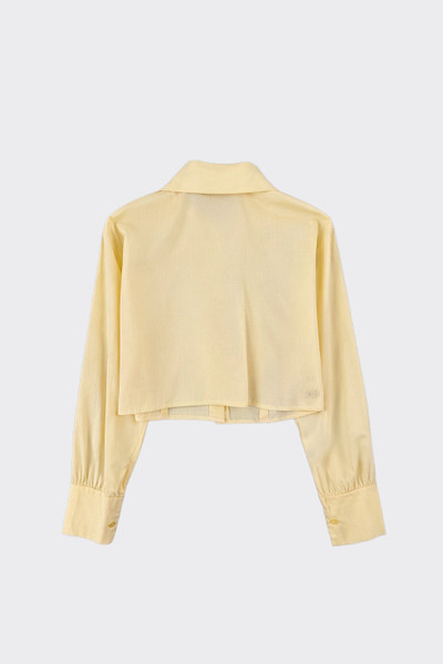 Cropped shirt with long sleeves yellow