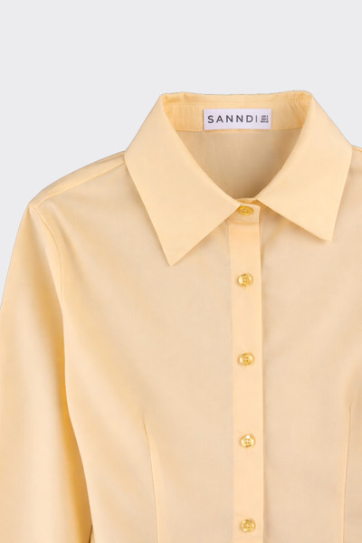 Cropped shirt with long sleeves yellow