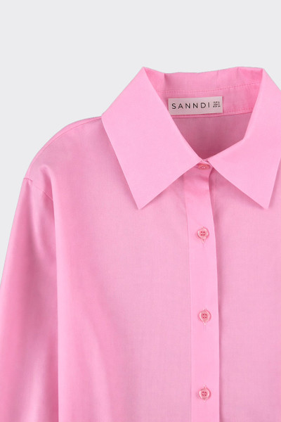 Cropped shirt with long sleeves pink