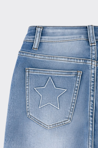 High-waist wide Leg jeans with star back pockets