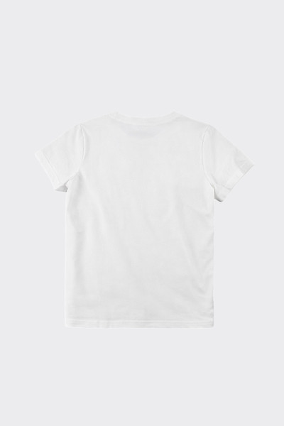 Printed short sleeve T-shirt with embroidery white