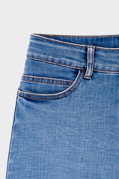 Asymmetric Denim Mini Skirt Light Blue