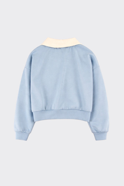 Printed Collared Sweatshirt
