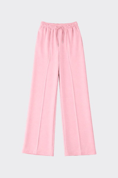 Wide-Leg Trousers with Drawstring Waist Pink