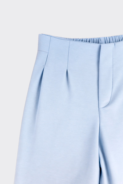 Wide-Leg Trousers with Pleats Light Blue
