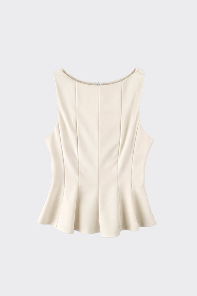 Structured Peplum Top Beige