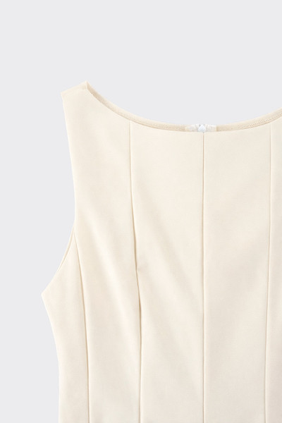 Structured Peplum Top Beige