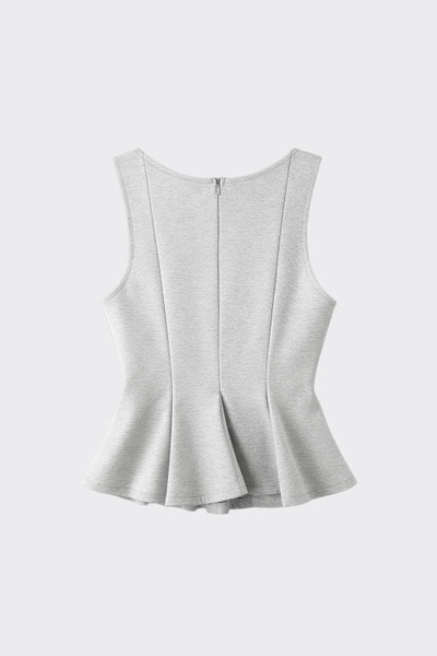Structured Peplum Top Grey