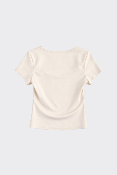 Scoop-Neck T-Shirt Beige