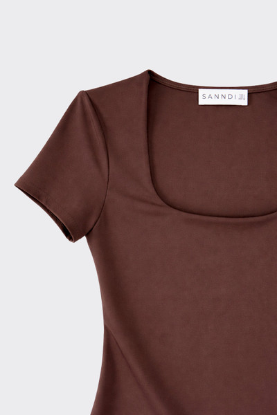 Scoop-Neck T-Shirt Brown