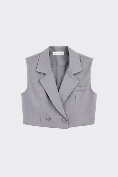Tailored Sleeveless Blazer Grey