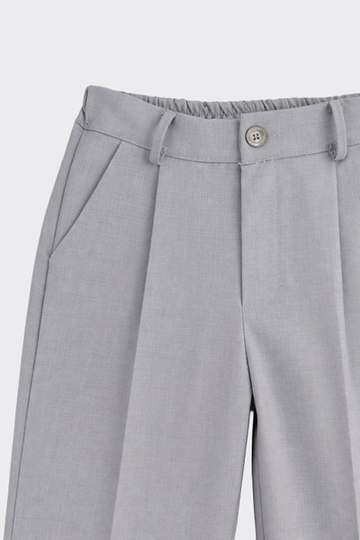 Wide-Leg Tailored Trousers Grey