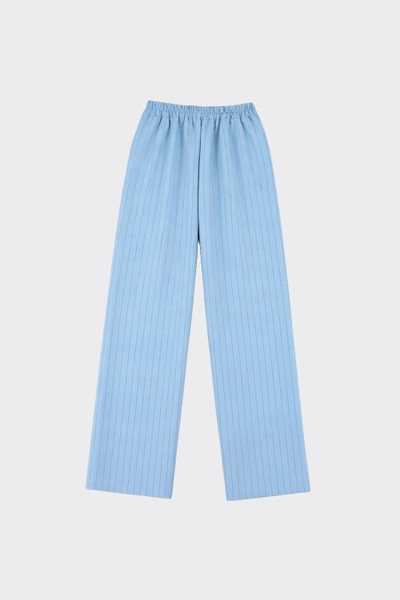 Pinstripe Wide-Leg Trousers Blue