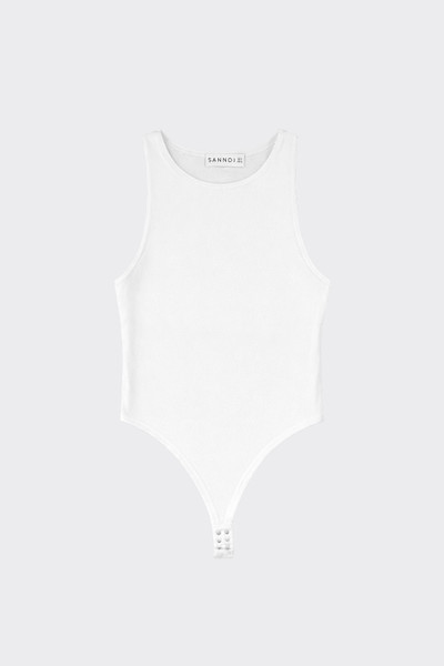 High Neck Sleeveless Bodysuit White