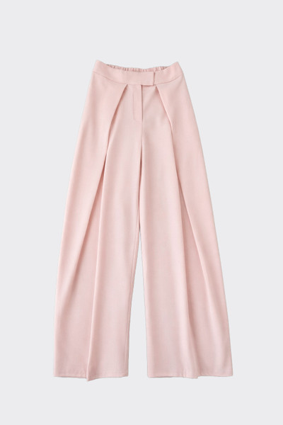 High-Waisted Pleated Wide-Leg Trousers Pink