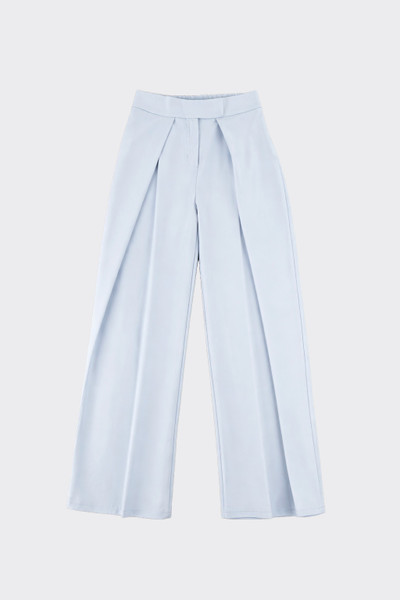 High-Waisted Pleated Wide-Leg Trousers Blue