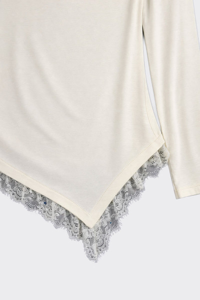 Asymmetric Lace-Trim Top Yellow