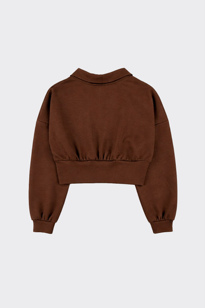 Cropped Polo Sweatshirt Brown