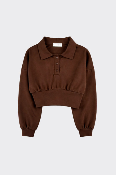 Cropped Polo Sweatshirt Brown