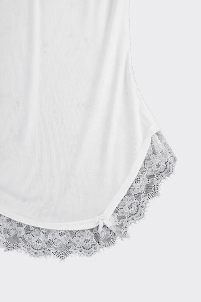 T-shirt with lace hem white