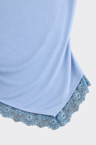 T-shirt with lace hem blue