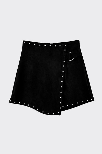 Studded belted skort black