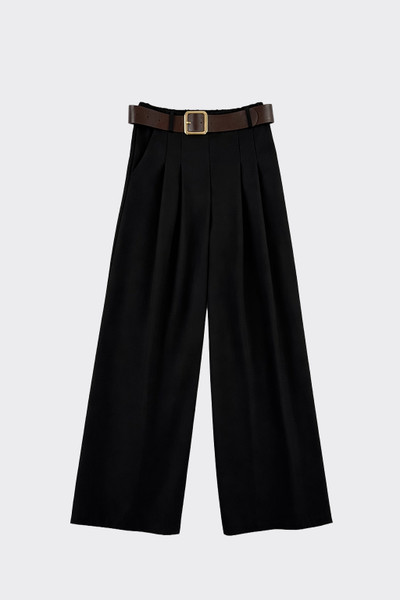 Maxi trousers with plates and belt black