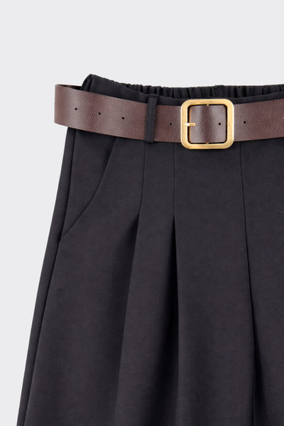 Maxi trousers with plates and belt black