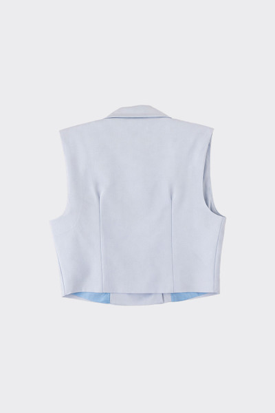 Tailored sleeveless blazer light blue
