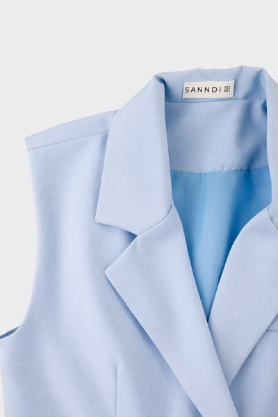 Tailored sleeveless blazer light blue