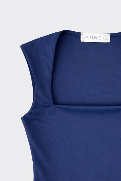 Polyamide bodysuit with square neckline blue
