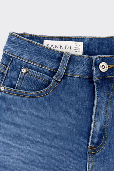 Denim shorts with folded hem