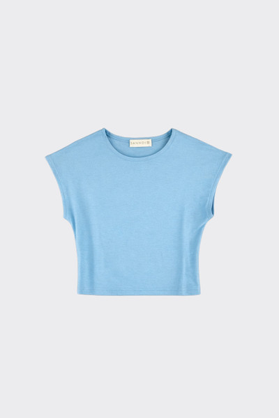 Basic fitted crop t-shirt blue