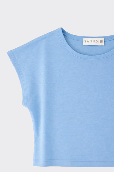 Basic fitted crop t-shirt blue