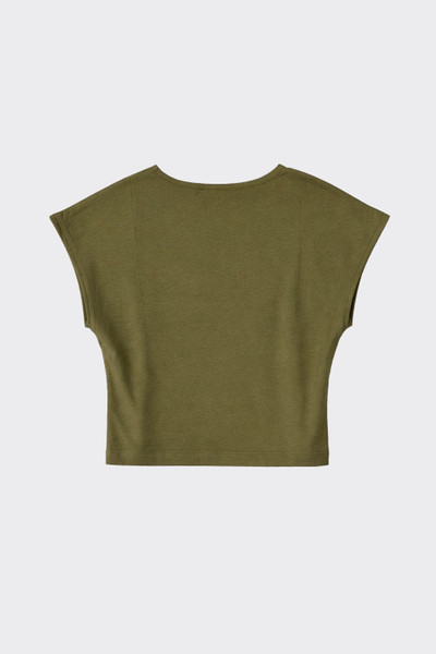 Basic fitted crop t-shirt kaki