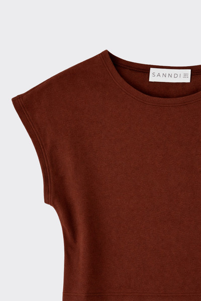 Basic fitted crop t-shirt brown