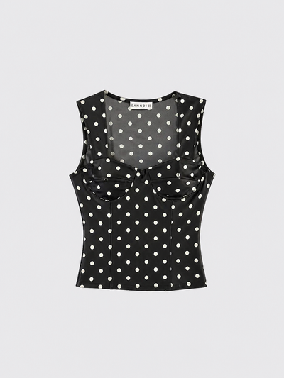 Polka dots tank top black