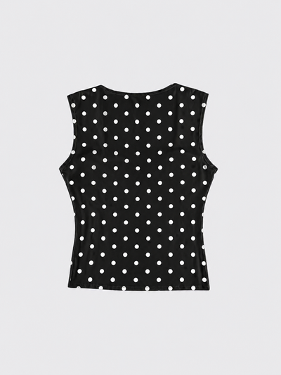 Polka dots tank top black