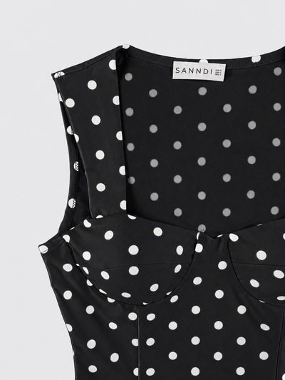Polka dots tank top black