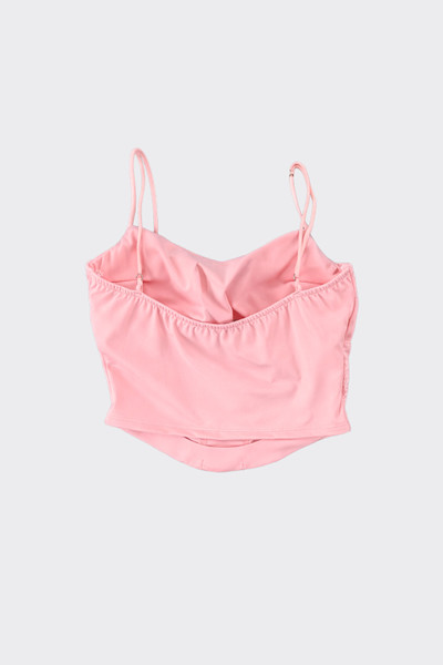 Halter top corset with lace pink