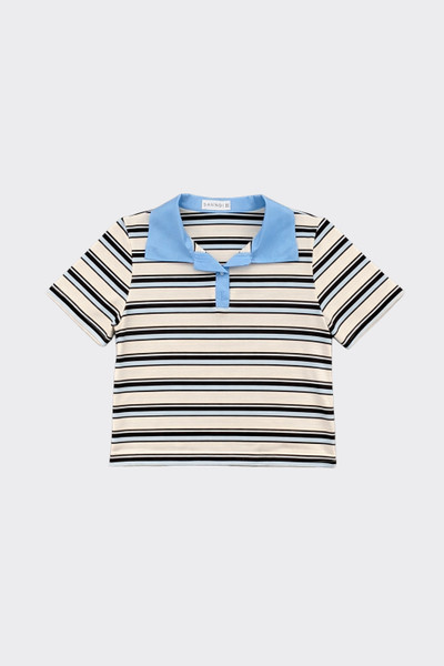 Blue striped polo