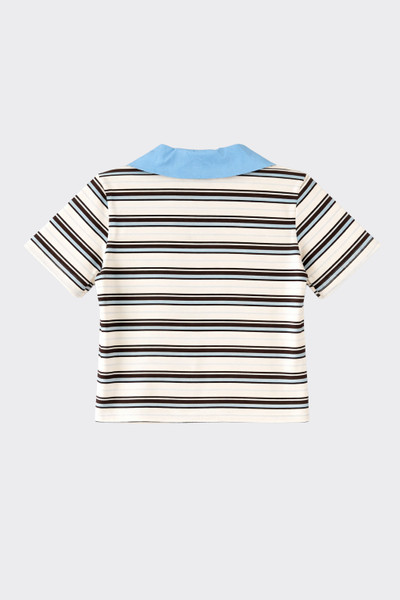 Blue striped polo